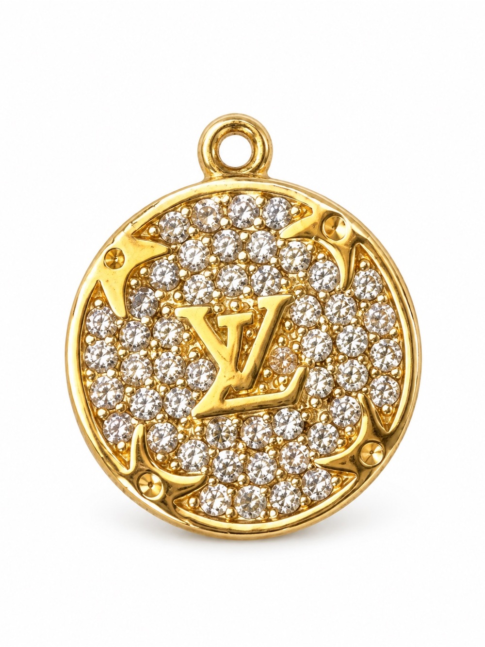 Louis Vuitton Gold and Clear Crystal Monogram Pendant Charm